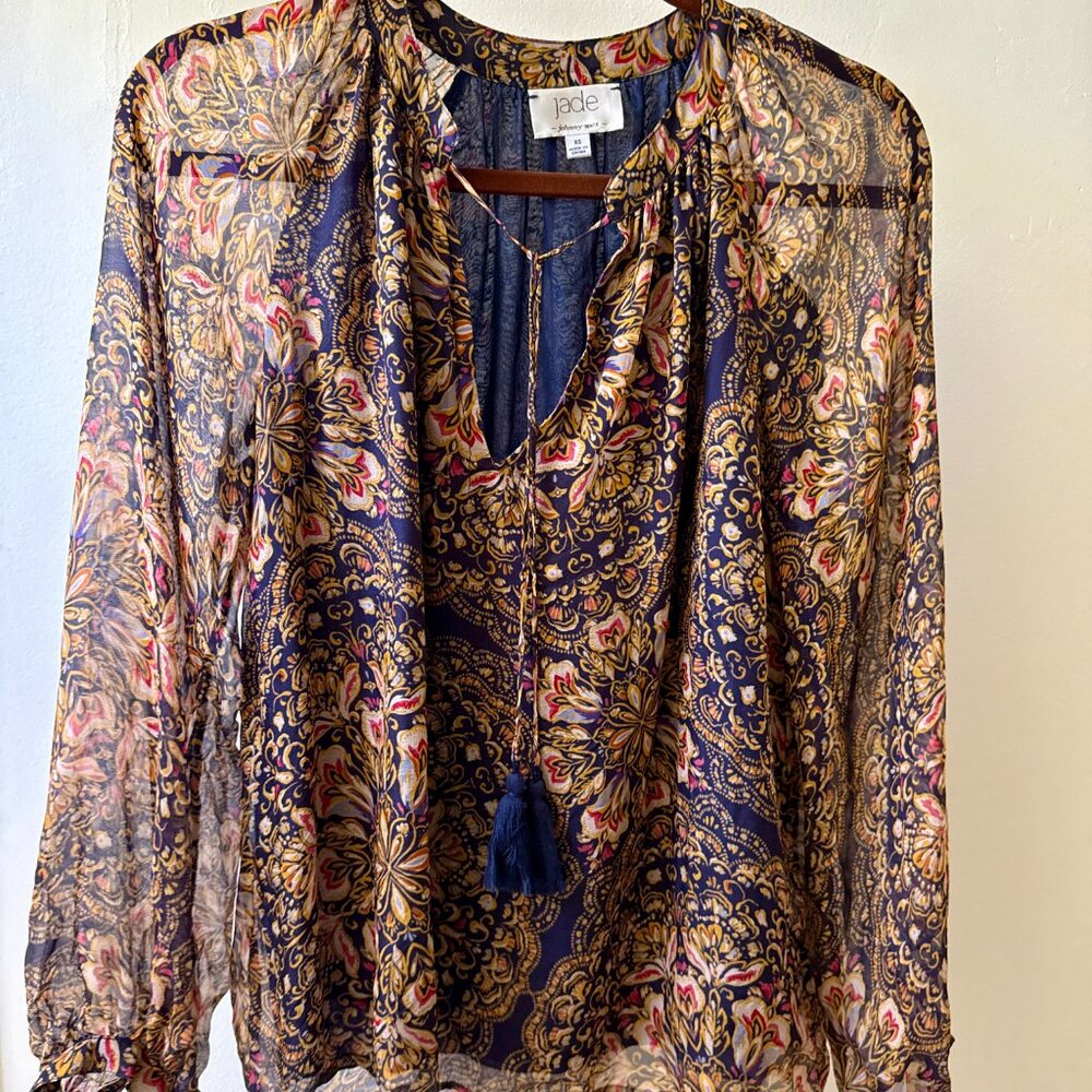 Flowy silk Johnny Was blouse
